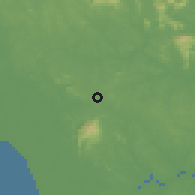 Shaded relief of the 60 km around Kampong Sengkang, drawn from the GMTED2010 grid