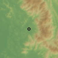 Shaded relief of the 60 km around Kampong Ulu Yam Baharu, drawn from the GMTED2010 grid