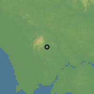 Shaded relief of the 60 km around Kangkar Pulai, drawn from the GMTED2010 grid