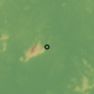 Shaded relief of the 60 km around Kebun Baharu, drawn from the GMTED2010 grid