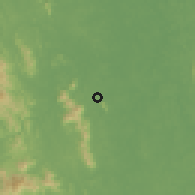 Shaded relief of the 60 km around Kemayan, drawn from the GMTED2010 grid