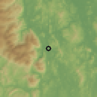 Shaded relief of the 60 km around Kemubu, drawn from the GMTED2010 grid