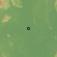 Shaded relief of the 60 km around Kerdau, drawn from the GMTED2010 grid