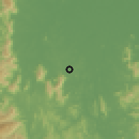 Shaded relief of the 60 km around Kerinting, drawn from the GMTED2010 grid