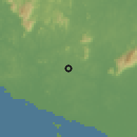 Shaded relief of the 60 km around Kesang Pajak, drawn from the GMTED2010 grid