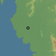 Shaded relief of the 60 km around Bagan Serai, drawn from the GMTED2010 grid
