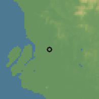 Shaded relief of the 60 km around Klang, drawn from the GMTED2010 grid