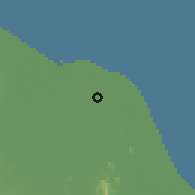 Shaded relief of the 60 km around Kota Bahru, drawn from the GMTED2010 grid