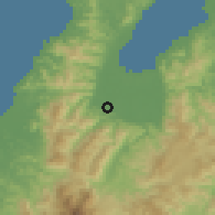 Shaded relief of the 60 km around Kota Marudu, drawn from the GMTED2010 grid