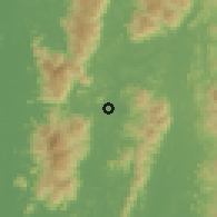 Shaded relief of the 60 km around Kuala Kangsar, drawn from the GMTED2010 grid