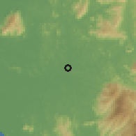 Shaded relief of the 60 km around Kuala Ketil, drawn from the GMTED2010 grid