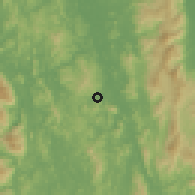 Shaded relief of the 60 km around Kuala Krai, drawn from the GMTED2010 grid