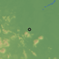 Shaded relief of the 60 km around Baki Bazaar, drawn from the GMTED2010 grid