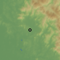 Shaded relief of the 60 km around Kuala Lumpur, drawn from the GMTED2010 grid