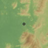 Shaded relief of the 60 km around Kuala Pegang, drawn from the GMTED2010 grid