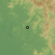 Shaded relief of the 60 km around Balakong, drawn from the GMTED2010 grid