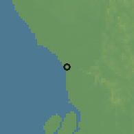 Shaded relief of the 60 km around Kuala Sungai Buluh, drawn from the GMTED2010 grid