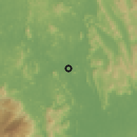 Shaded relief of the 60 km around Kuala Tembeling, drawn from the GMTED2010 grid