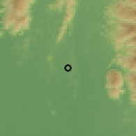 Shaded relief of the 60 km around Bali, drawn from the GMTED2010 grid