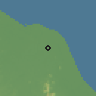 Shaded relief of the 60 km around Kubang Kerian, drawn from the GMTED2010 grid
