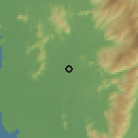Shaded relief of the 60 km around Kubu Gajah, drawn from the GMTED2010 grid