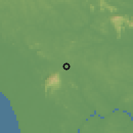 Shaded relief of the 60 km around Kulai, drawn from the GMTED2010 grid