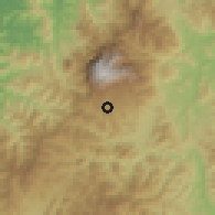 Shaded relief of the 60 km around Kundasang, drawn from the GMTED2010 grid