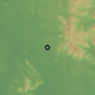 Shaded relief of the 60 km around Labis, drawn from the GMTED2010 grid
