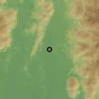 Shaded relief of the 60 km around Lahat, drawn from the GMTED2010 grid