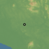 Shaded relief of the 60 km around Layang-Layang, drawn from the GMTED2010 grid