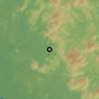Shaded relief of the 60 km around Lenggeng, drawn from the GMTED2010 grid