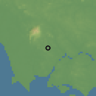Shaded relief of the 60 km around Lima Kedai, drawn from the GMTED2010 grid