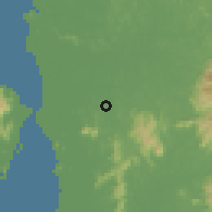 Shaded relief of the 60 km around Lunas, drawn from the GMTED2010 grid