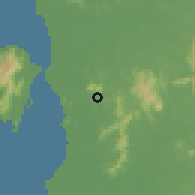 Shaded relief of the 60 km around Machang Bubuk, drawn from the GMTED2010 grid