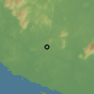 Shaded relief of the 60 km around Machap Baru, drawn from the GMTED2010 grid
