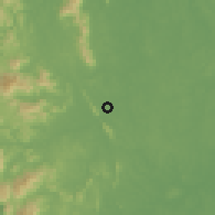 Shaded relief of the 60 km around Mahsan, drawn from the GMTED2010 grid