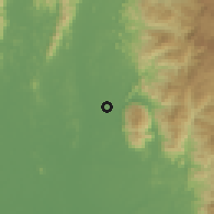 Shaded relief of the 60 km around Malim Nawar, drawn from the GMTED2010 grid