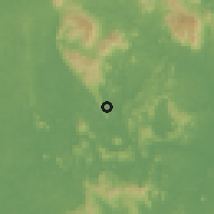 Shaded relief of the 60 km around Maran, drawn from the GMTED2010 grid