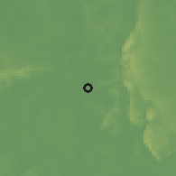 Shaded relief of the 60 km around Marudi, drawn from the GMTED2010 grid