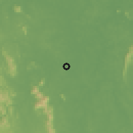 Shaded relief of the 60 km around Mengkuang, drawn from the GMTED2010 grid