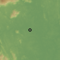 Shaded relief of the 60 km around Mentakab, drawn from the GMTED2010 grid
