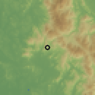 Shaded relief of the 60 km around Mimaland, drawn from the GMTED2010 grid