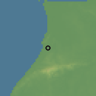 Shaded relief of the 60 km around Miri, drawn from the GMTED2010 grid