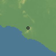 Shaded relief of the 60 km around Bandar Penggaram, drawn from the GMTED2010 grid