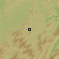 Shaded relief of the 60 km around Nabawan, drawn from the GMTED2010 grid