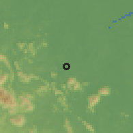 Shaded relief of the 60 km around Niah Bazaar Baru, drawn from the GMTED2010 grid