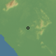 Shaded relief of the 60 km around Pagoh, drawn from the GMTED2010 grid