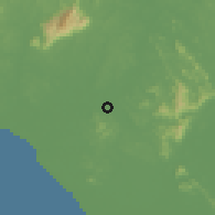 Shaded relief of the 60 km around Panchor, drawn from the GMTED2010 grid