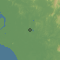 Shaded relief of the 60 km around Bandar Saujana Putra, drawn from the GMTED2010 grid