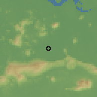 Shaded relief of the 60 km around Pantu Bazaar, drawn from the GMTED2010 grid